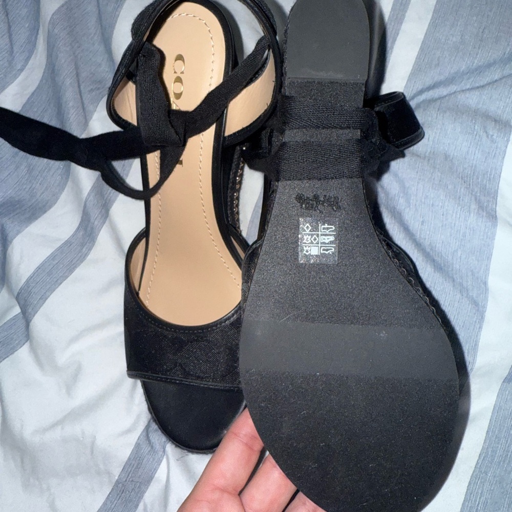 Coach Elegant Black Women's Sandals - Picture 2 of 4